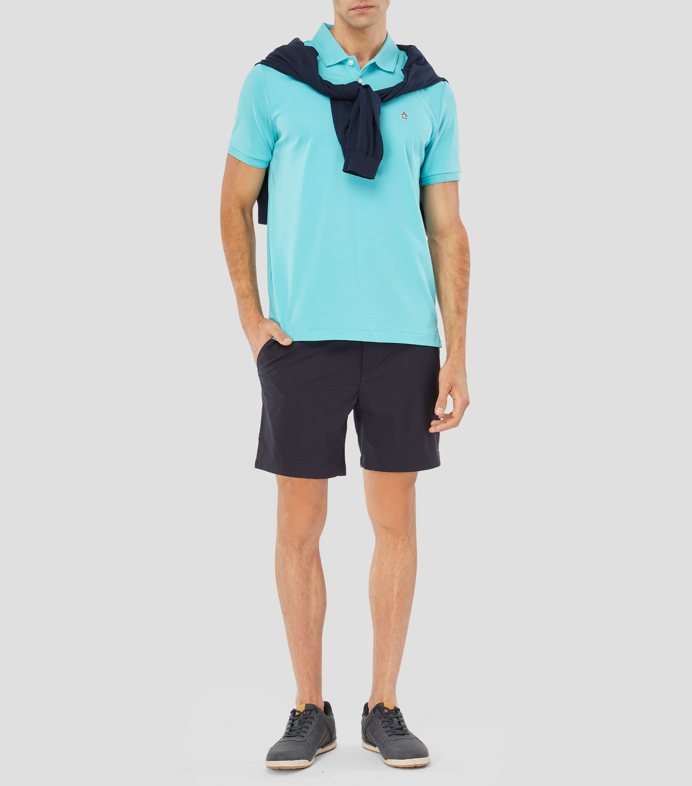 Playera tipo polo manga corta lisa Hombre